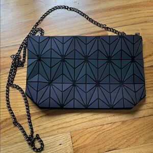 Geometric Black/ Purple Crossbody Bag